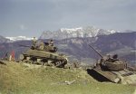 American M4A2 76mm Emcha in Russian service with T34-85  meeting up with US forces near Linz in .jpg